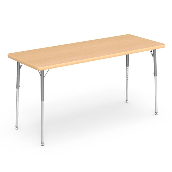 Virco 60 in. W, 24 in. L, 22-30 in. H, Fusion Maple Top / Beige Edge 482460 - main